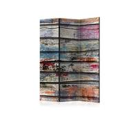 Paravent 3 volets Colourful Wood-Taille L 135 x H 172 cm