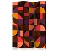 Paravent 3 Volets "Geometric Mosaic Red" 135x172cm