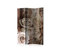 Paravent 3 Volets "Old Wood & Roses" 135x172cm