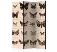 Paravent 3 Volets "Retro Style : Butterflies" 135x172cm