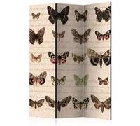 Paravent 3 Volets "Retro Style : Butterflies" 135x172cm