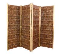Paravent 4 pièces en branches de saule de 180 x 240 cm - Paravent en osier de qualité supérieure qui attire tous les regards charmants et pratiques 1,8 m x 2,4 m