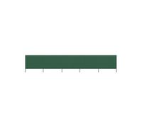vidaXL Paravent 5 panneaux Tissu 600 x 160 cm Vert