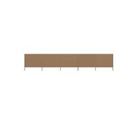vidaXL Paravent 5 panneaux en tissu 600 x 120 cm Taupe