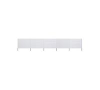 Paravent 5 panneaux Tissu 600 x 160 cm Blanc sable