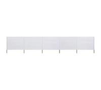 Paravent 5 Panneaux Tissu 600 x 160 cm Blanc Sable Meubles Jardin