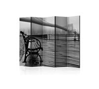 Paravent 5 volets - A Foggy Day on the Brooklyn Bridge II [Room Dividers] - 225x172 Artgeist (38111)