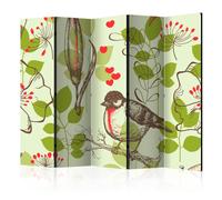 Paravent 5 Volets "Bird & Lilies Vintage Pattern" 172x225cm