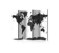 Paravent 5 Volets "Black & White Map" 172x225cm