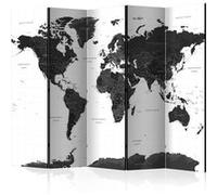 Paravent 5 Volets "Black & White Map" 172x225cm
