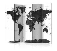 Paravent 5 Volets "Black & White Map" 172x225cm