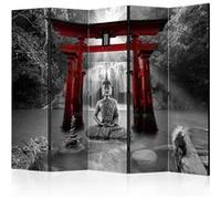 Paravent 5 Volets "Buddha Smile Red" 172x225cm