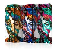Paravent 5 Volets "Colorful Faces" 172x225cm
