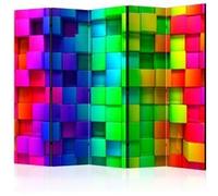 Paravent 5 Volets "Colourful Cubes" 172x225cm