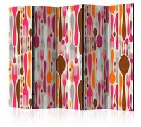 Paravent 5 Volets "Cutlery Pink & Violet" 172x225cm