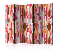 Paravent 5 Volets "Cutlery Pink & Violet" 172x225cm