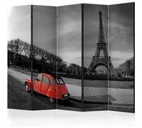 Paravent 5 Volets "Eiffel Tower & Red Car" 172x225cm