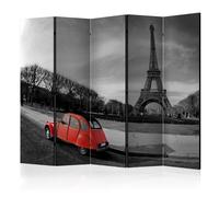 Paravent 5 Volets "Eiffel Tower & Red Car" 172x225cm