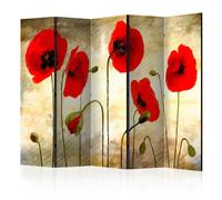 Paravent 5 volets Golden Field of Poppies II-Taille 225 x 172 cm