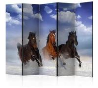 Paravent 5 Volets "Horses in the Snow" 172x225cm