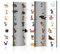Paravent 5 Volets "Learning By Playing Animals" 172x225cm