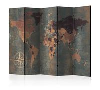 Paravent 5 Volets " Map in Browns & Greys" 172x225cm