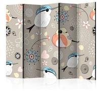 Paravent 5 volets - Natural pattern with birds II [Room Dividers] - 225x172 Artgeist (39661) G
