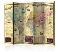 Paravent 5 Volets "Nouvelle Carte du Monde" 172x225cm Multicolore G