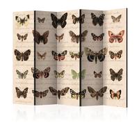 Paravent 5 Volets "Retro Style : Butterflies" 172x225cm