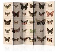 Paravent 5 Volets "Retro Style : Butterflies" 172x225cm