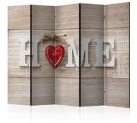 Paravent 5 volets Room divider Home and red heart-Taille 225 x 172 cm G