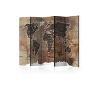Paravent 5 Volets " Map on the Wood" 172x225cm