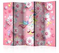 Paravent 5 Volets "Unicorn on Flowerbed" 172x225cm