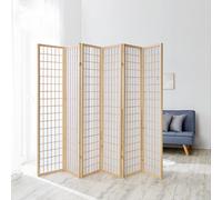 Homestyle4u - Paravent écran pliant 6 panneaux Shoji - Bois, papier de riz blanc naturel - G