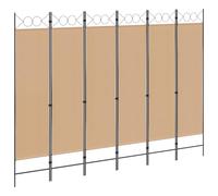 Paravent 6 pièces - Beige - 240 x 180 cm - Tissu pliable - Protection contre les regards indiscrets - Pour chambre à coucher, salon, bureau - Pour séparation et intimité