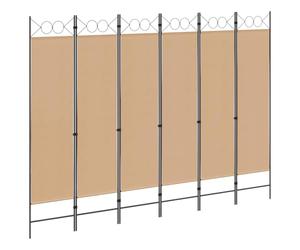 Paravent 6 pièces - Beige - 240 x 180 cm - Tissu pliable - Protection contre les regards indiscrets - Pour chambre à coucher, salon, bureau - Pour séparation et intimité