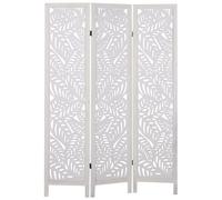 Paravent à 3 Panneaux Pliants en Bois de Paulownia Bois Clair 170 x 122 cm Melag