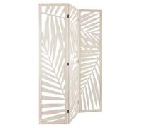 Paravent ""Akira"" feuille bois blanc H170cm - Atmosphera createur d'interieur