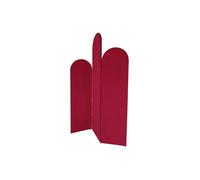 Vente-unique - Paravent asymétrique 3 pans en Velours - L. 120 x H. 180 cm - Rouge - CARMIDA