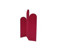 Vente-unique - Paravent asymétrique 3 pans en Velours - L. 120 x H. 180 cm - Rouge - CARMIDA
