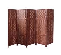 Paravent Autoportant À 4/5/6 Panneaux, Cloison en Osier Tressé, Idéal for Un Bureau Domicile, Jardin Ou Une Terrasse(120X40CM-4 Piece)