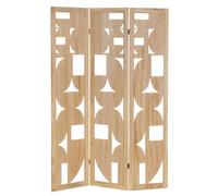 Paravent avec 3 pans en bois MDF et paulownia coloris naturel - Longueur 120 x Profondeur 2 x Hauteur 170 cm