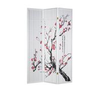 Paravent bois 3 pans blanc