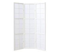 Paravent bois 3 pans blanc