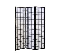 Paravent bois 3 pans shoji noir pliable