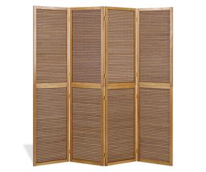 Paravent bois 4 pans bambou marron