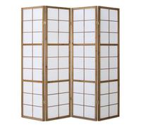 Paravent bois 4 pans marron
