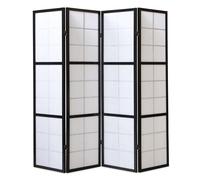 Paravent bois 4 pans noir