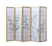 Paravent bois 5 pans bambou clair