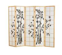 Paravent bois 5 pans bambou clair